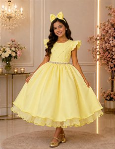 Vestido Ysa Kids Francine Amarelo