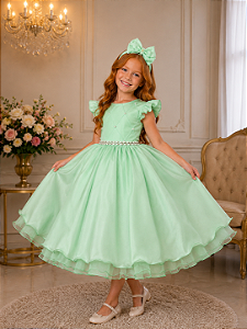 Vestido Ysa Kids Francine Verde Oliva