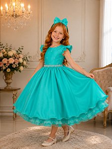 Vestido Ysa Kids Francine Verde Menta