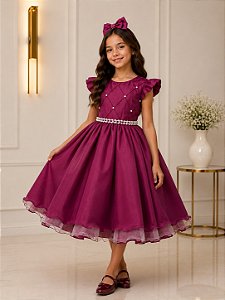 Vestido Ysa Kids Francine Marsala