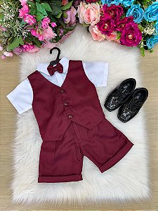 Conjunto Social Miss Cherry Leandro Colete Marsala