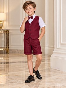 Conjunto Social Miss Cherry Leandro Colete Marsala