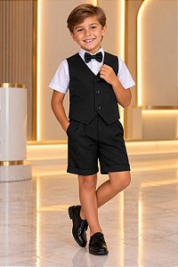 Conjunto Social Miss Cherry Leandro Colete Preto