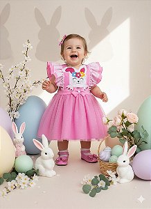 Romper/Vestido Princesa Belli Rosa Coelhinho