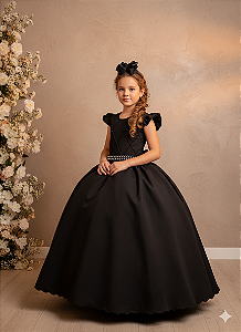 Vestido Ysa Kids Ariane Longo Preto