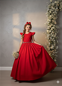 Vestido Ysa Kids Ariane Longo Vermelho