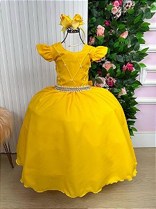 Vestido Ysa Kids Ariane Longo Amarelo Gema
