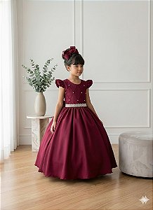 Vestido Ysa Kids Ariane Longo Marsala
