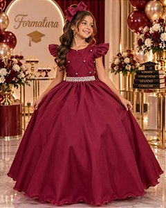 Vestido Ysa Kids Ariane Longo Marsala