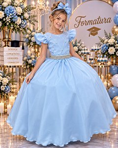 Vestido Ysa Kids Ariane Longo Azul bebê