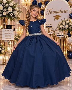 Vestido Ysa Kids Ariane Longo Azul Marinho
