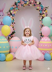 Vestido Marie Tematico Luxo Coelho/Coelhinho Pascoa