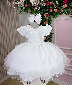 Vestido Vitoria Kids Maria Luiza Branco