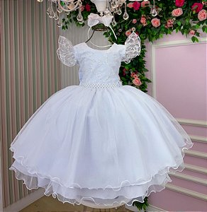 Vestido Infantil Menina Bonita Leila Branco