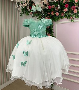 Vestido Juvenil - Midi Vila Lele Sabrina Verde Oliva e Off