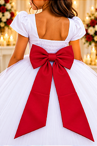 Laço Opcional / Faixa Do Vestido Selena Vermelho