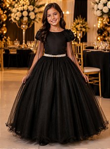 Vestido Banana Club Longo Diamante Preto