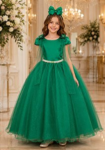 Vestido Banana Club Longo Diamante Verde Bandeira