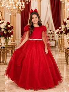 Vestido Banana Club Longo Diamante Vermelho