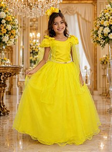 Vestido Banana Club Longo Diamante Amarelo
