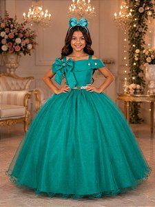 Vestido Banana Club Longo Doce Elegancia Verde Jade