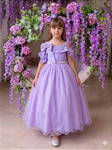 Vestido Banana Club Longo Doce Elegancia Lilas