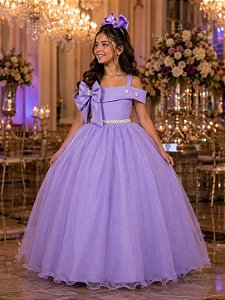 Vestido Banana Club Longo Doce Elegancia Lilas