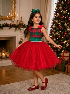 Vestido Marie Aurora Natalino Vermelho - Natal