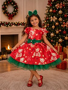 Vestido Banana Club Encanto de Natal Vermelho