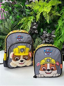 Kit Mochila Costas + Lancheira Patrulha Canina Rubble