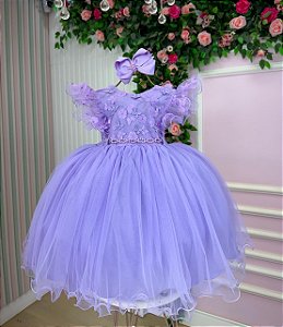 Vestido Menina Bonita Angelie Lilás