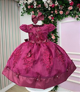 Vestido Marie Marcelina Jardim Encantado Marsala