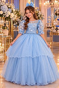 Vestido Bella Child Longo Eva Azul Bebe