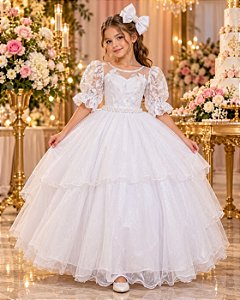 Vestido Bella Child Longo Eva Branco