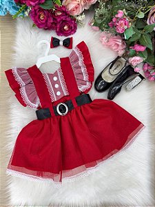 Romper/Vestido Princesa Belli Noel Vermelho - Natal