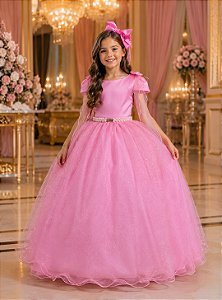 Vestido Banana Club Longo Diamante Rosa