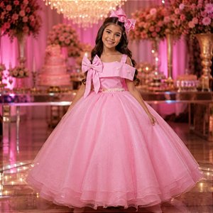 Vestido Banana Club Longo Doce Elegancia Rosa