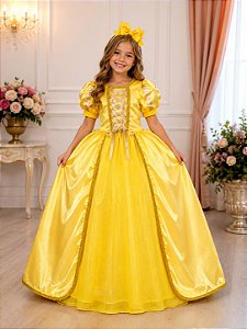 Fantasia Princesa Belli Princesa Amarela Longa Modelo 3