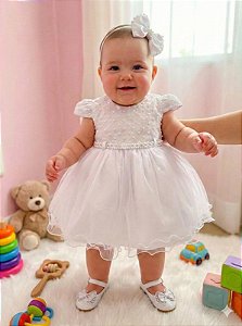 Vestido Menina Bonita Bebe Ana Flavia Branco