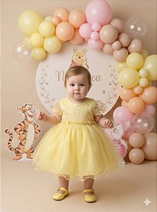 Vestido Menina Bonita Bebe Ana Sofia Amarelo