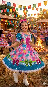 Vestido Marie Junino Luxo Quermesse Luz do Interior