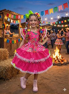 Vestido Junino Banana Club Quermesse do Balance Pink