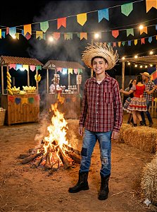 Camisa Xadrez Junina Estevão Vermelha