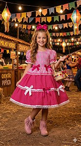 Vestido Junino Mimadine Luxo Stefanny Pink