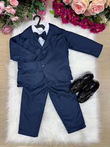 Conjunto Social Miss Cherry Jorge Terno Azul Marinho