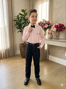 Conjunto Social Miss Cherry Henrique Rosa Calça Preta