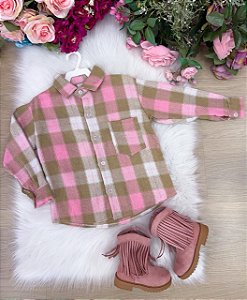 Camisa Flanelada Xadrez Junina Taylor Rosa