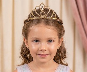 Coroa Belli Strass Dourada Elaine