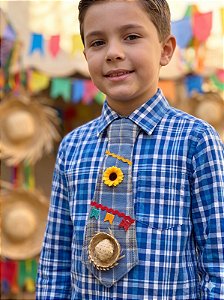 Gravata Junina Belli Joaquim Azul