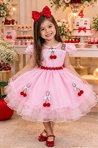 Vestido Mini Miss Cerejinha - Cereja Rosa Bebe